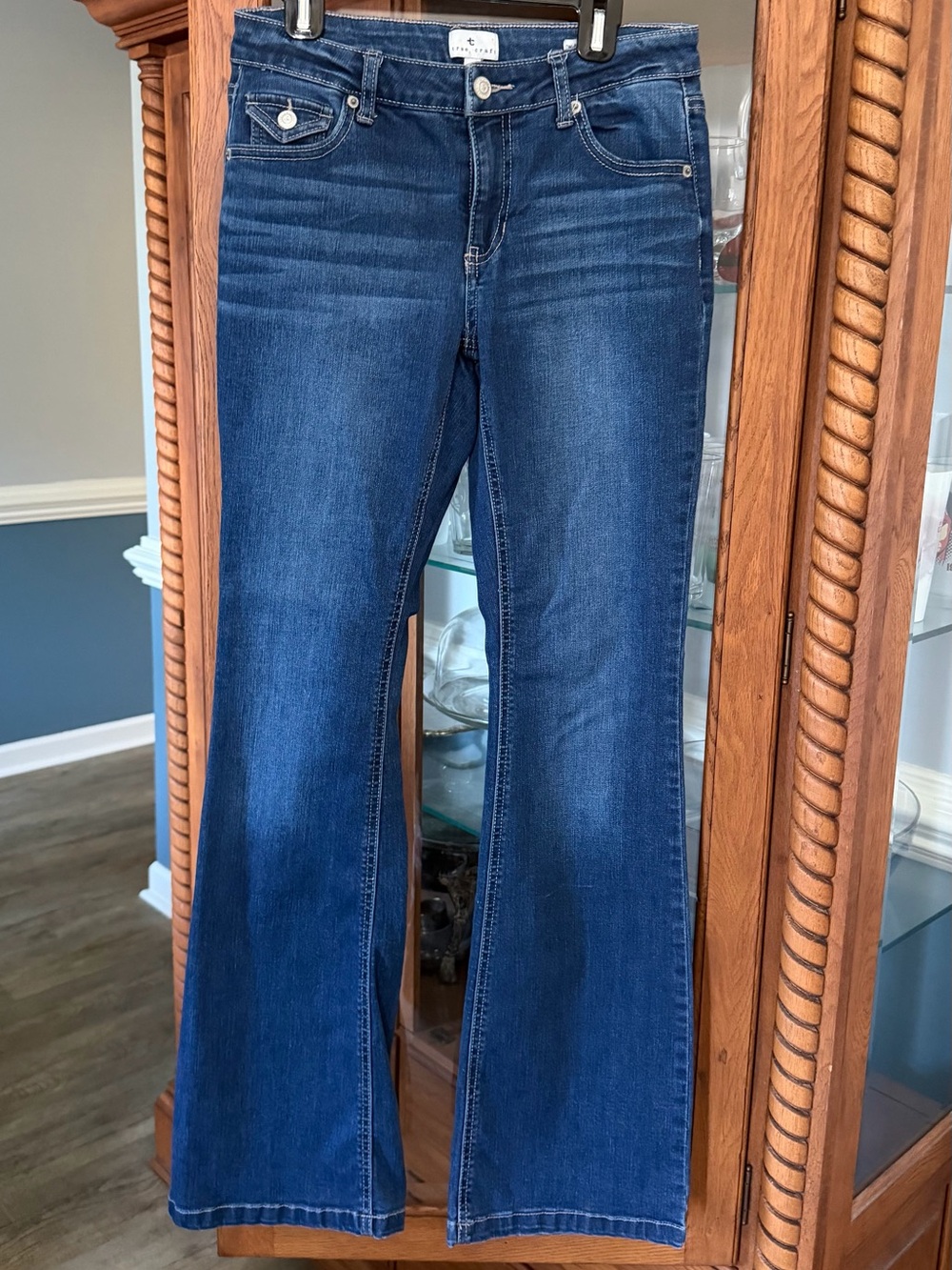 True Craft Women's Deep Blue Flare Jeans